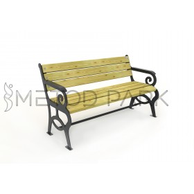 13 B Wooden Bench with Cast Iron Legs